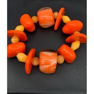 Chunky Acrylic Fall Halloween Colored Acrylic Stretch Bracelet